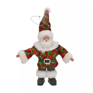 Papai Noel Decorativo<BR>- Branco & Vermelho<BR>- 18x12x4,5cm<BR>- Mabruk