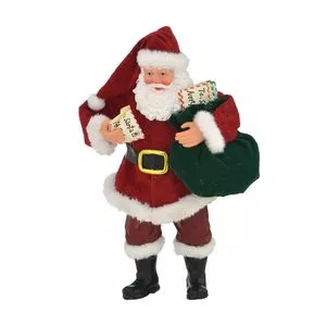 Papai Noel Decorativo<BR>- Vermelho Escuro & Branco<BR>- 17x10,5x7,5cm<BR>- Mabruk
