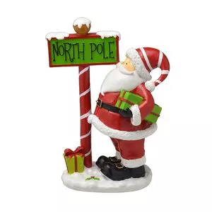 Papai Noel Decorativo<BR>- Vermelho & Branco<BR>- 26x19x10,5cm<BR>- Mabruk