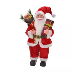 Papai Noel Decorativo<BR>- Vermelho & Branco<BR>- 58,5x35x24,5cm<BR>- Mabruk