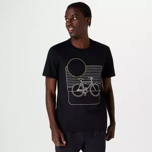 Camiseta Bicicleta<BR>- Preta & Amarela
