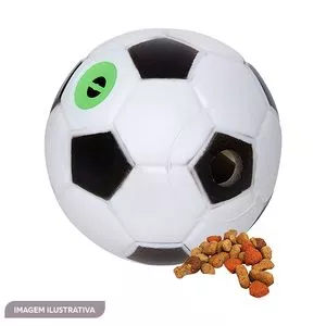 Bola De Futebol Para Morder<BR>- Preta & Branca<BR>- Ø10,5cm<BR>- Homepet-Jolitex