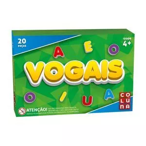 Jogo Vogais<BR>- Verde & Amarelo<BR>- 20Pçs<BR>- Coluna