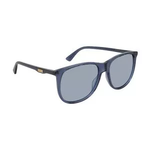 Óculos De Sol Retangular<BR>- Azul<BR>- Gucci