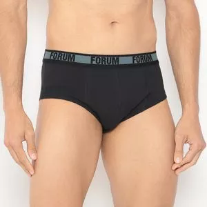 Cueca Com Recortes<BR>- Preta & Azul<BR>- Forum Underwear