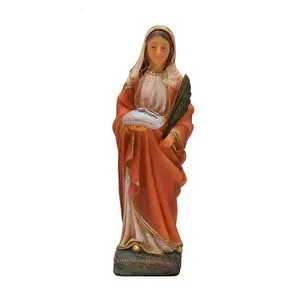 Estátua Santa Apolina<BR>- Branca & Vermelha<BR>- 7x2,5x2cm<BR>- Mabruk