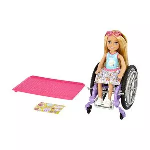 Barbie® Family Chelsea Cadeira De Rodas<BR>- 16,2x22,7x7,5cm<BR>- Mattel