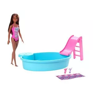 Barbie® Estate Doll Com Piscina<BR>- 18,3x35,7x19cm<BR>- Mattel