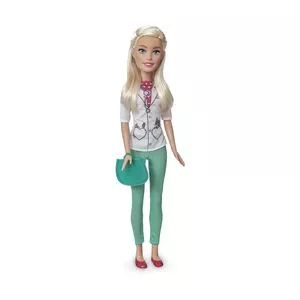 Boneca Barbie® Profissões Veterinária<BR>- 68,5x23x12,5cm<BR>- Pupee Brinquedos