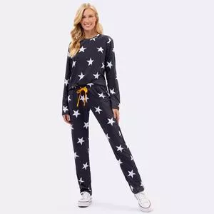 Pijama Estrelas<BR>- Preto & Branco<BR>- Veggi