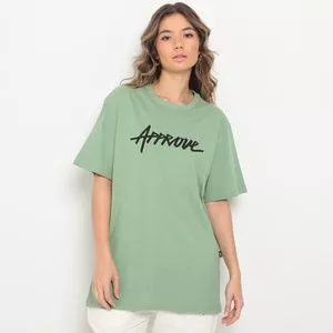 Camiseta Approve®<BR>- Verde Claro & Preta