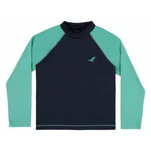 Camiseta Para Mergulho<BR>- Azul Marinho & Verde Água<BR>- Reirex