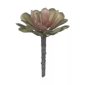 Planta Suculenta Artificial<BR>- Verde & Rosa<BR>- 13cm