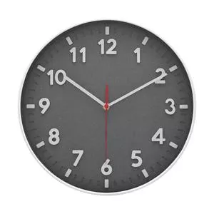 Relógio De Parede<BR>- Cinza & Branco<BR>- Ø29x4,5cm