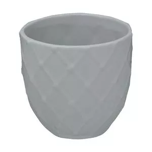 Vaso Texturizado<BR>- Cinza Claro<BR>- 11xØ11,5cm
