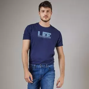 Camiseta Lee®<BR>- Azul Escuro & Azul Claro
