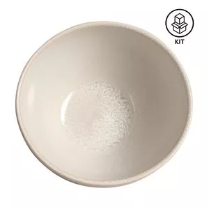 Jogo De Bowls Coup Stoneware Liso<br /> - Off White<br /> - 6Pçs<br /> - 540ml<br /> - Porto Brasil