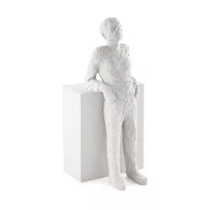 Escultura De Pessoa<BR>- Off White<BR>- 26x13x12,5cm<BR>- Mart