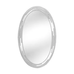 Espelho Com Moldura<BR>- Prateado<BR>- 86,5x53,5x2,5cm<BR>- Mabruk