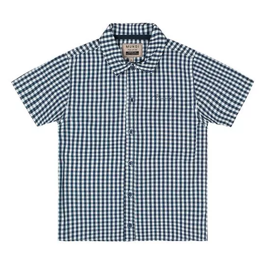 Camisa Xadrez- Azul Marinho & Branca
