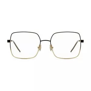 Armação Quadrada Para Óculos De Grau<BR>- Dourada & Preta<BR>- Boss