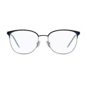 Armação Arredondada Para Óculos De Grau<BR>- Azul Marinho & Prateada<BR>- Hugo Boss
