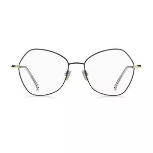 Armação Geométrica Para Óculos De Grau<BR>- Preta & Dourada<BR>- Hugo Boss