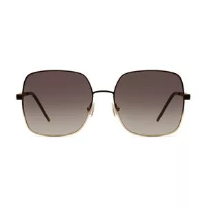 Óculos De Sol Quadrado<BR>- Marrom & Dourado<BR>- Hugo Boss