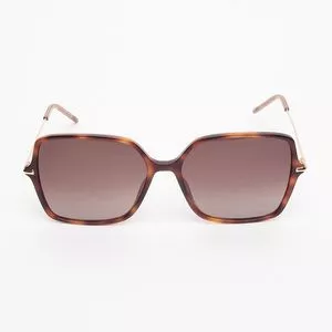 Óculos De Sol Quadrado<BR>- Marrom & Laranja Escuro<BR>- Hugo Boss