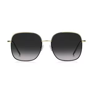 Óculos De Sol Quadrado<BR>- Preto & Dourado<BR>- Boss