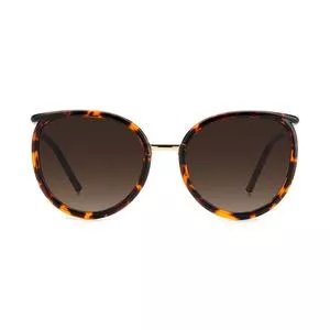 Óculos De Sol Arredondado<BR>- Marrom Escuro & Amarelo<BR>- Carolina Herrera