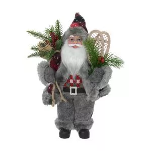 Papai Noel Decorativo<BR>- Vermelho & Branco<BR>- 32x18x14cm<BR>- Espressione-Christmas