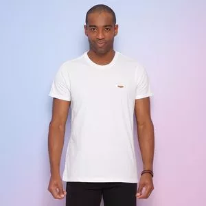 Camiseta Com Tag<BR>- Branca