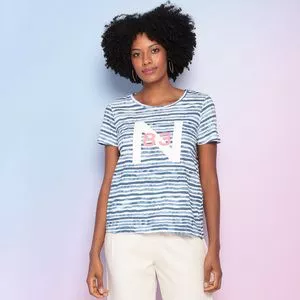Camiseta N83<BR>- Azul & Off White
