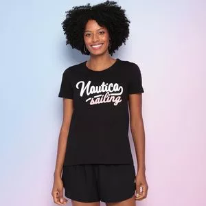 Camiseta Náutica® Sailing<BR>- Preta & Branca