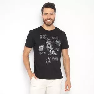 Camiseta Pica Pau<BR>- Preta & Branca