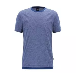 Camiseta Em Mescla<BR>- Azul Escuro