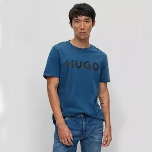Camiseta Hugo®<BR>- Azul Marinho & Preta