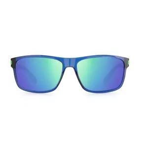 Óculos De Sol Retangular<BR>- Azul & Verde<BR>- Polaroid