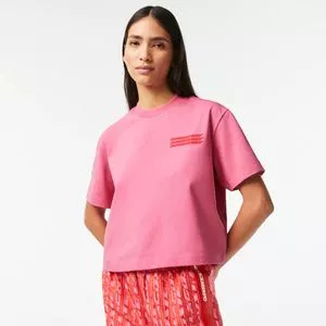 Camiseta Lacoste®<BR>- Rosa & Vermelha