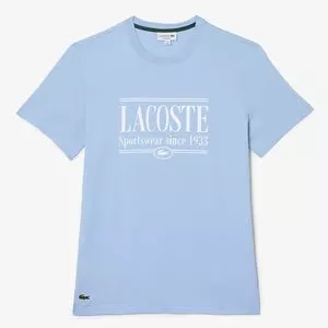 Camiseta Com Inscrições<BR>- Azul Claro & Branca