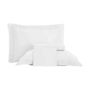 Jogo De Cama Sublime King Size<BR>- Branco<BR>- 4Pçs<BR>- 300 Fios<BR>- Altenburg