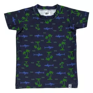 Camiseta Tubarões<BR>- Azul Marinho & Verde<BR>- BB2
