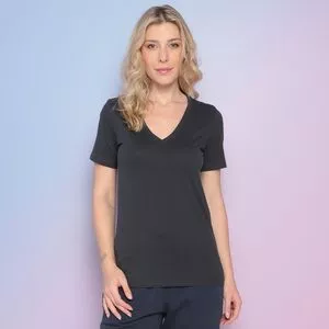 Camiseta Lisa<BR>- Cinza Escuro