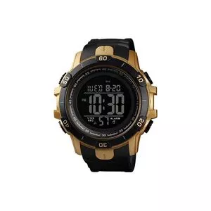 Relógio Digital TG30057<BR>- Preto & Dourado<BR>- Tuguir