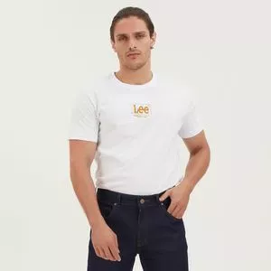 Camiseta Lee®<BR>- Branca & Amarelo Escuro