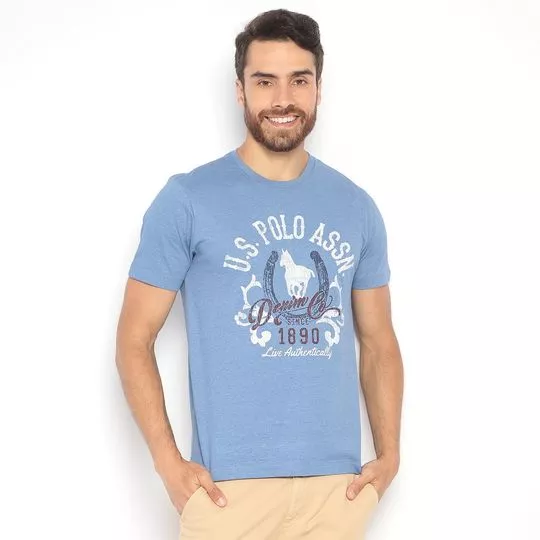 Camiseta U.S. Polo Assn®- Azul Marinho - PRIVALIA - O outlet