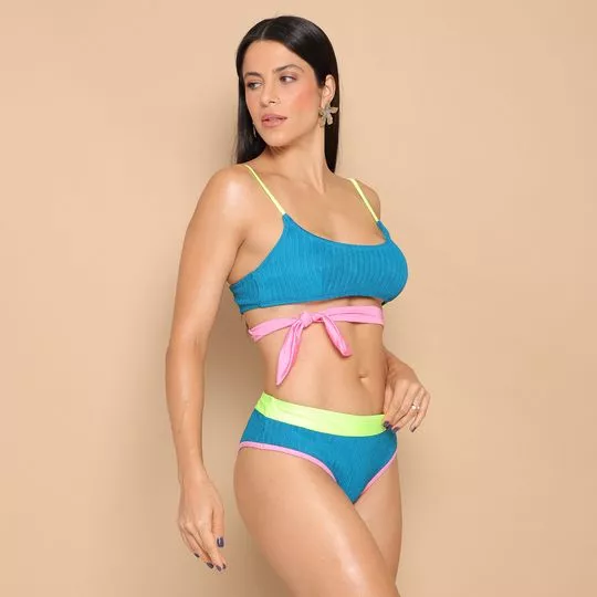 Biquíni Top Com Sunquíni Azul Escuro And Rosa Privalia O Outlet Online De Moda Nº1 No Brasil 9779