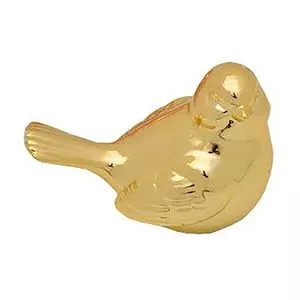 Pássaro Decorativo<BR>- Dourado<BR>- 7x9x6cm<BR>- BR Continental