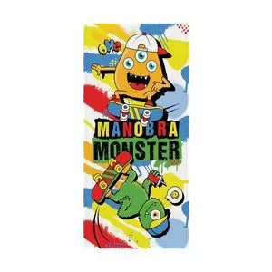 Toalha De Banho Manobra Monster<BR>- Amarela & Azul<BR>- 60x110cm